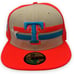 Texas Rangers Hat Fitted Mens 7 3/8 Neon Cream 2024 5950 New Era Stripes Star