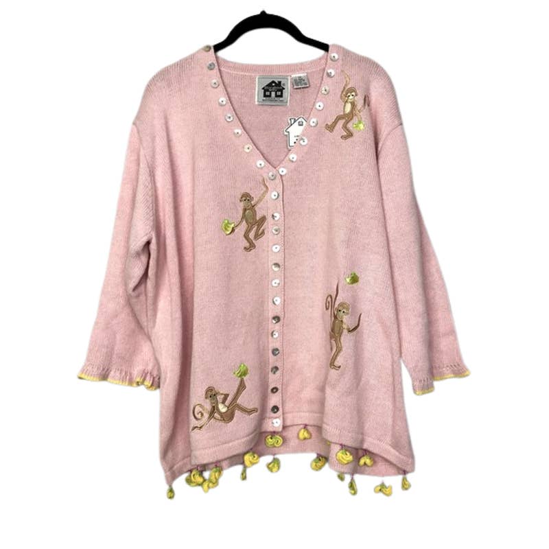 up to 60% off NWT Storybook Knits pink monkey grannycore fairykai kawaii sweater cardigan Women up to 60% off NWT Storybook Knits pink monkey grannycore fairykai kawaii sweater cardigan Women