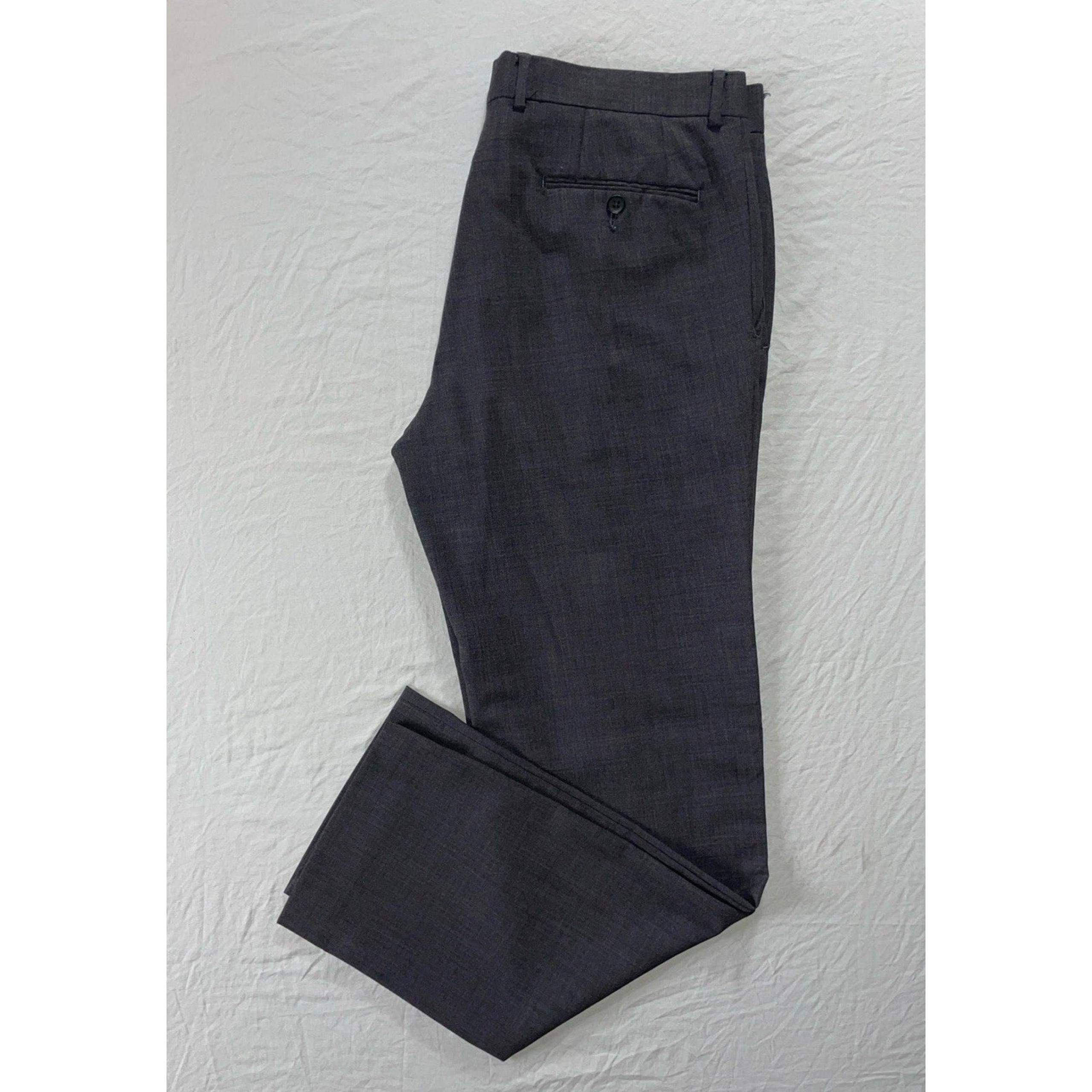 John Varvatos Flat Front Wool Dress Pants, Slacks. Medium Gray, Men's 34X32. EUC