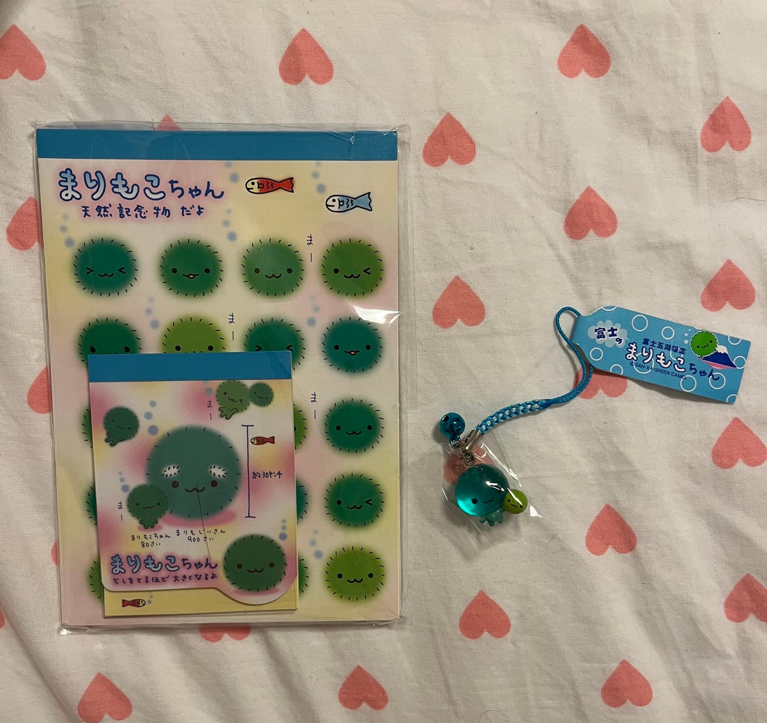 Marimo Chan memo pads and keychain