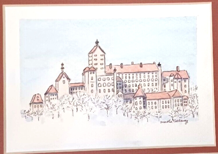 Original Martha Callaway Watercolor 1987 Hoheneschau Bavaria Original