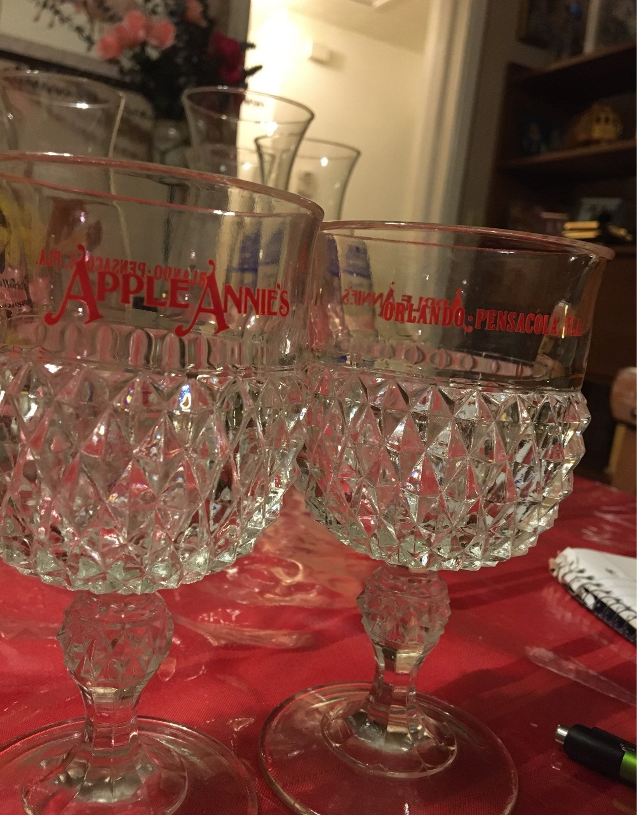 Vintage Tavern glasses diamond point