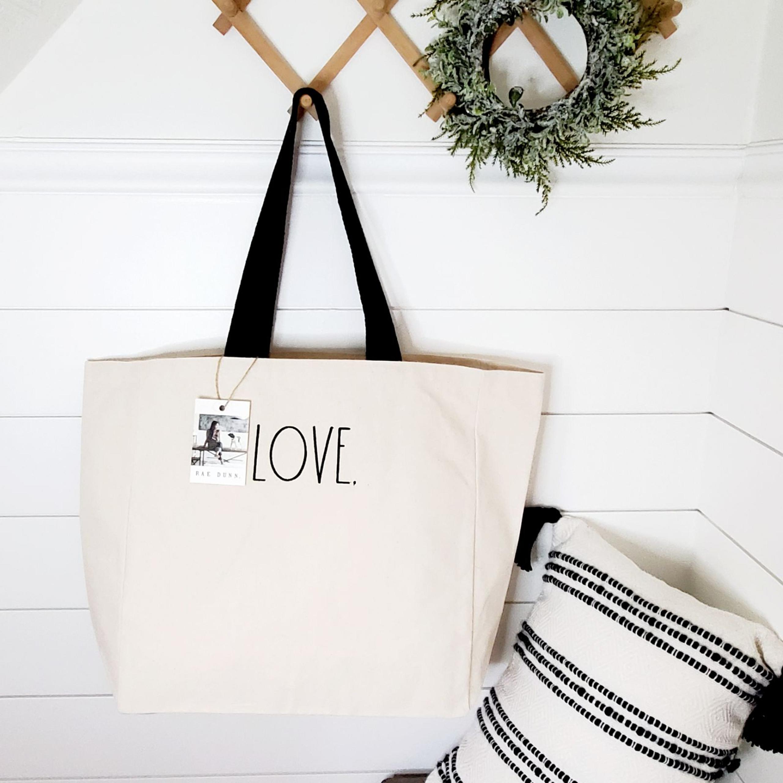 Rae Dunn 'LOVE' Large Natural Tote
