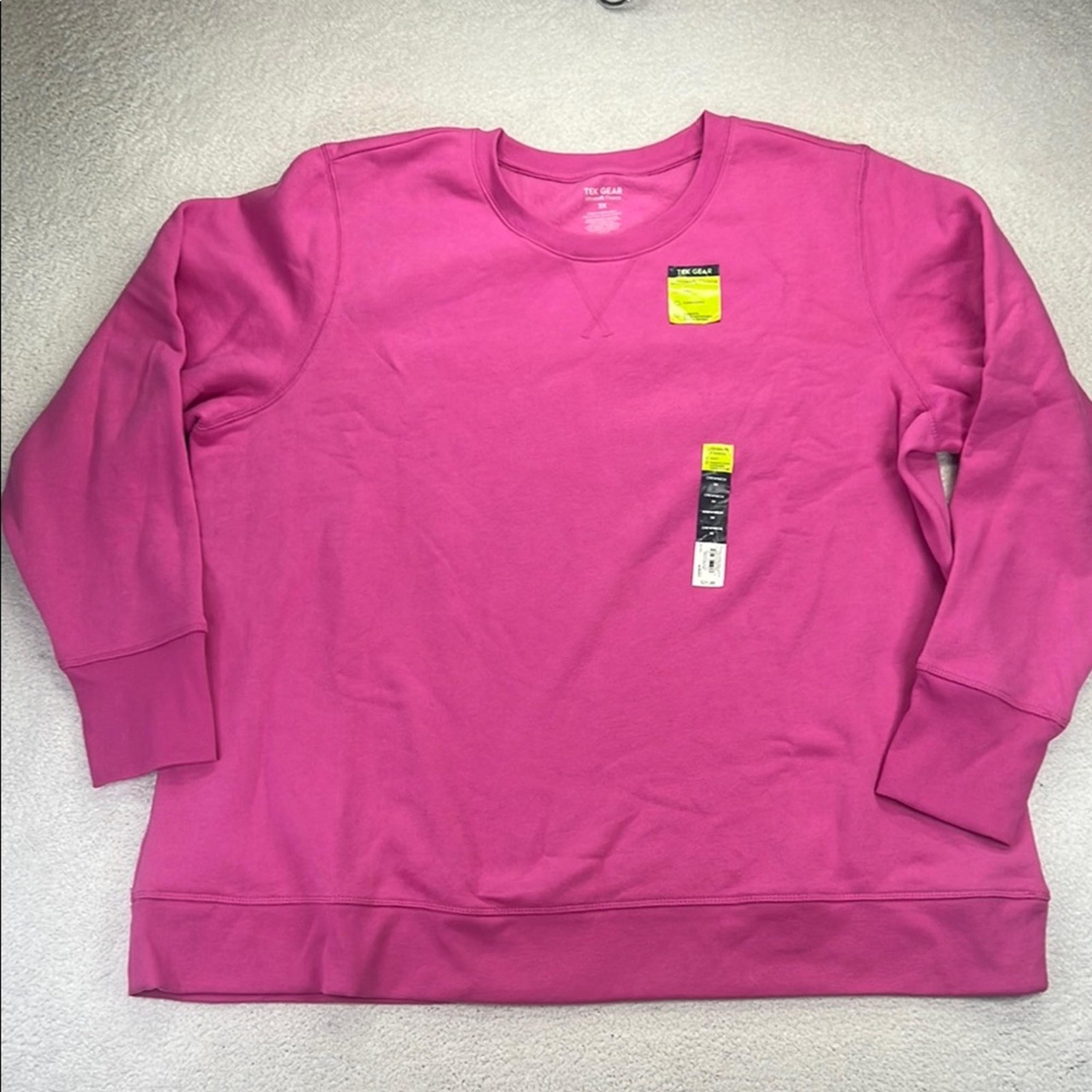 Tek Gear Womens Plus Size Crewneck Sweater Activewear Pink 3X NWT