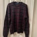 Perry Ellis Navy & Burgundy Wool Sweater - SzXL