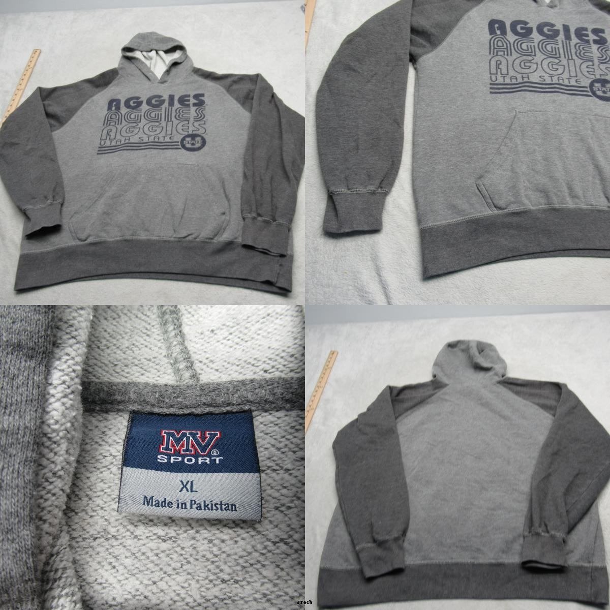 Vintage Aggies Utah Hoodie Men XL MV Sport Gray Pullover Fleece Sweatshirt