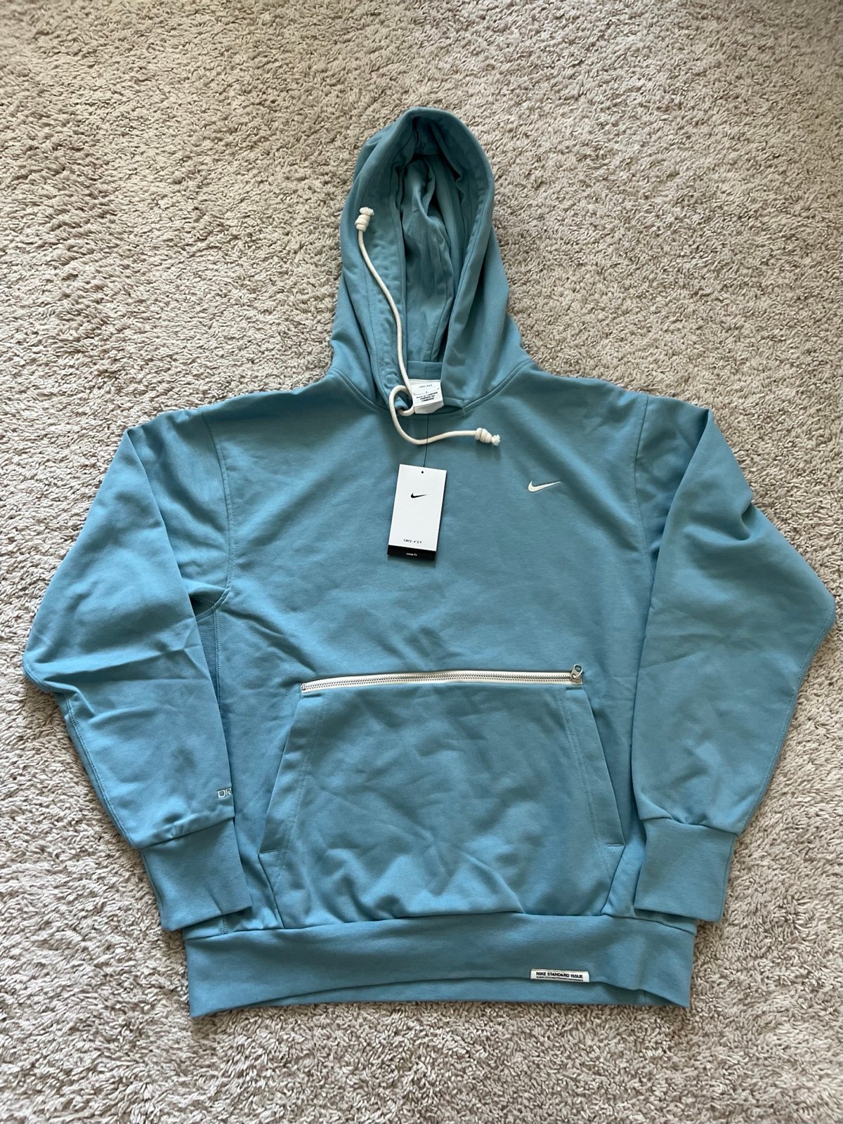 Nike Standard Issue Basketball Pullover Hoodie Mineral Blue