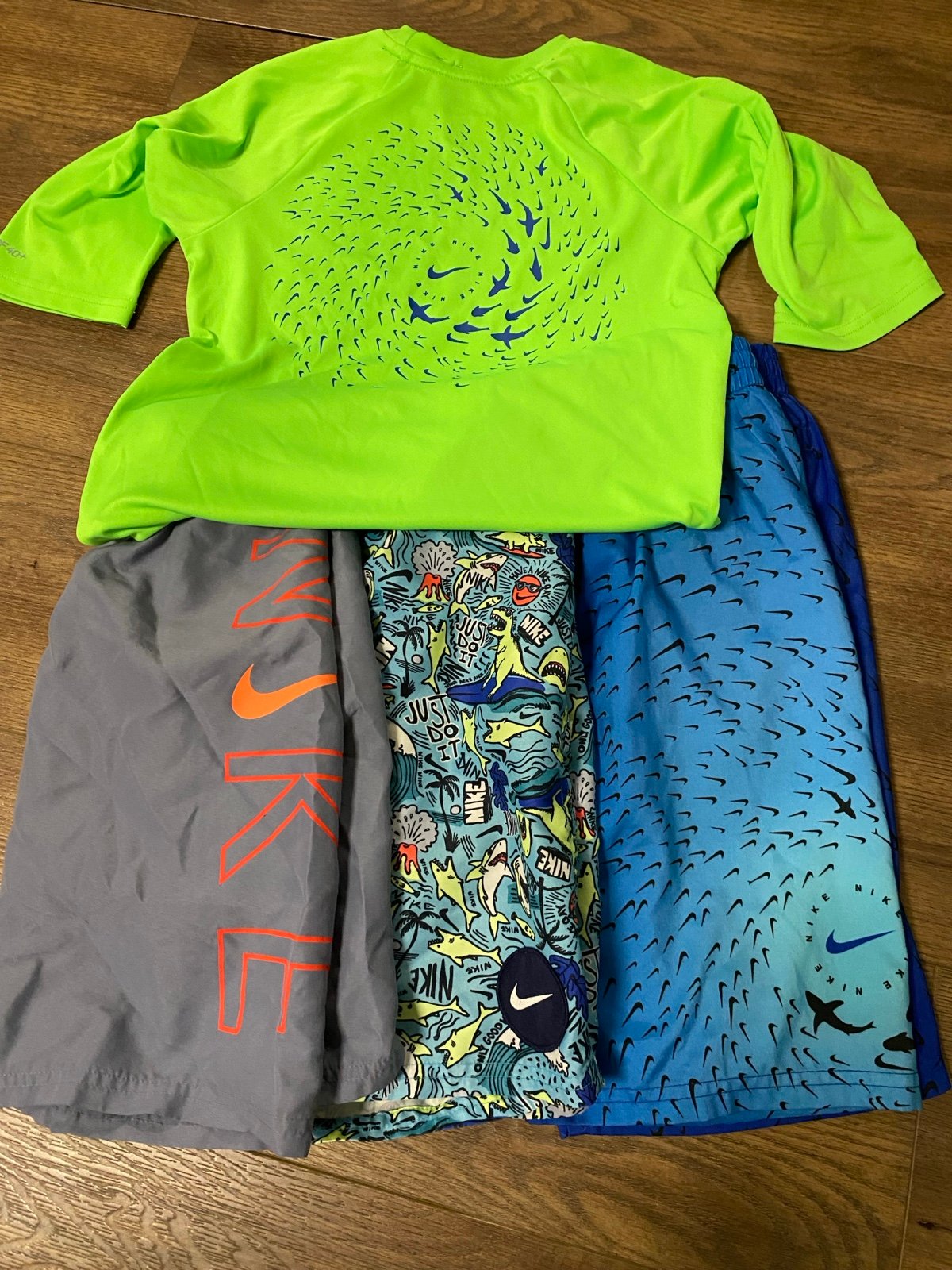 Nike boys swim shorts and shirt size Medium