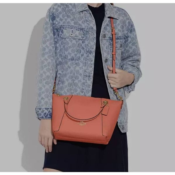 Coach Kacey Satchel Bag with crossbody strap light coral. Beautiful