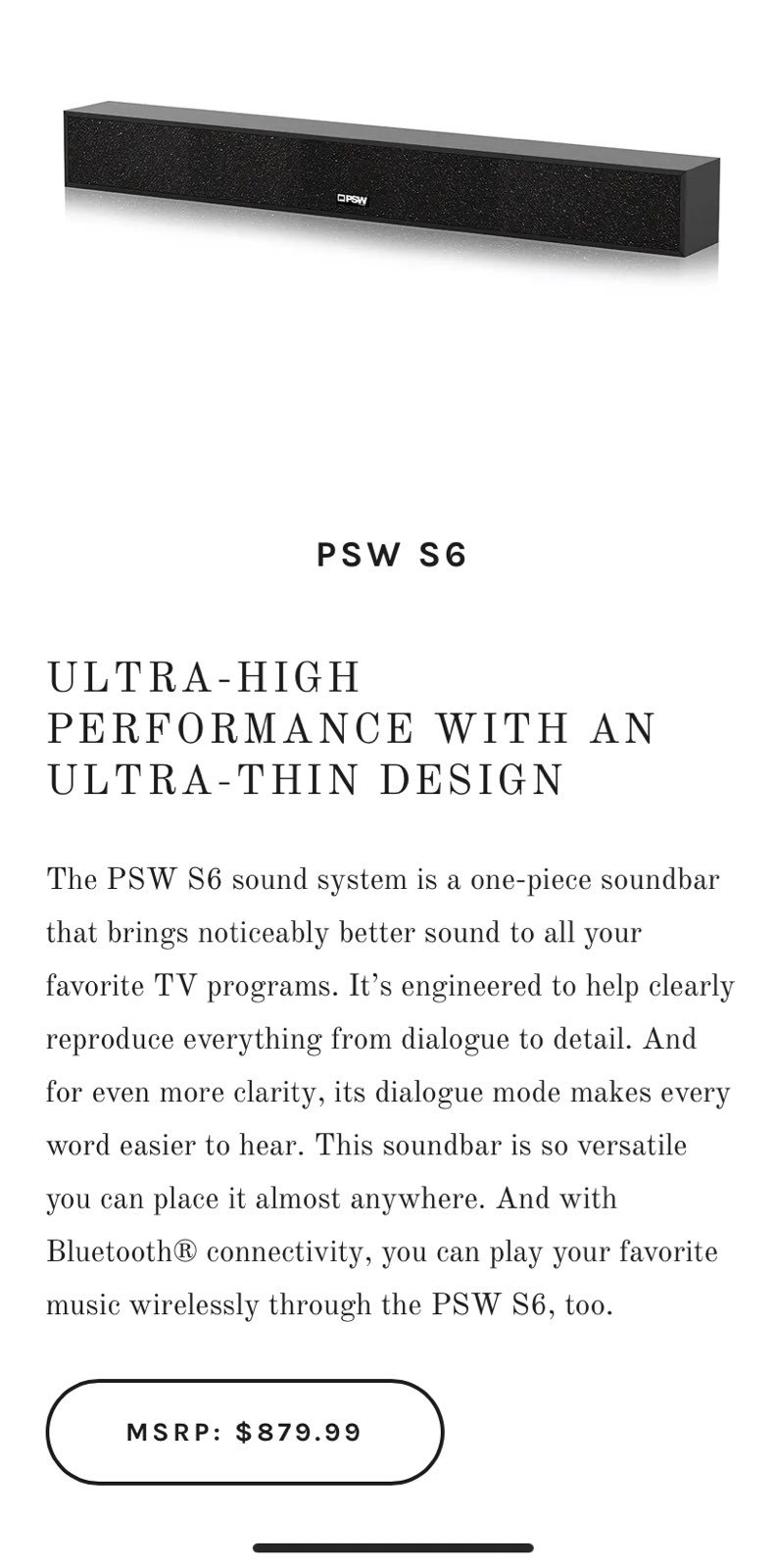 Psw soundbar