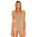 Free People Intimately Solid Tan Keep It Sleek Deep V Neck Back Bodysuit