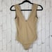 Free People Intimately Solid Tan Keep It Sleek Deep V Neck Back Bodysuit