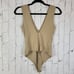 Free People Intimately Solid Tan Keep It Sleek Deep V Neck Back Bodysuit