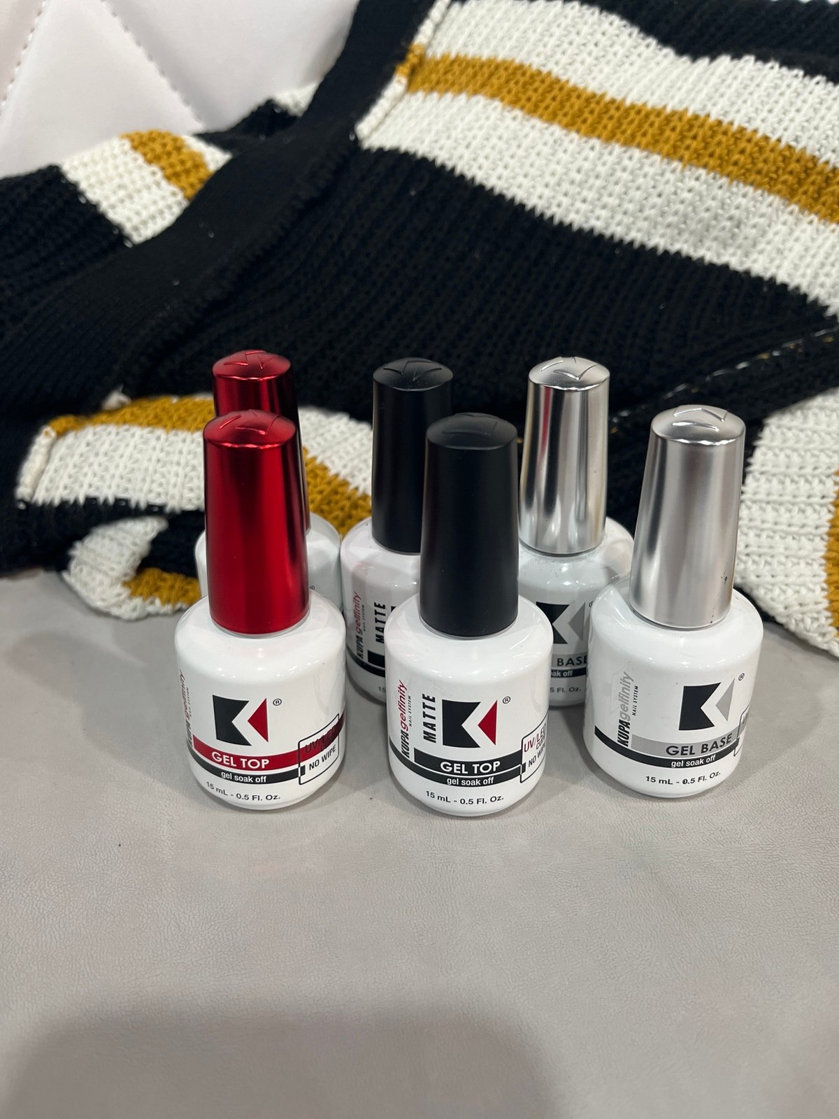 2 SETS Kupa Gelfinity Trio Gel TOP COAT, BASECOAT, MATTE UV/LED Cure 0.5oz NEW