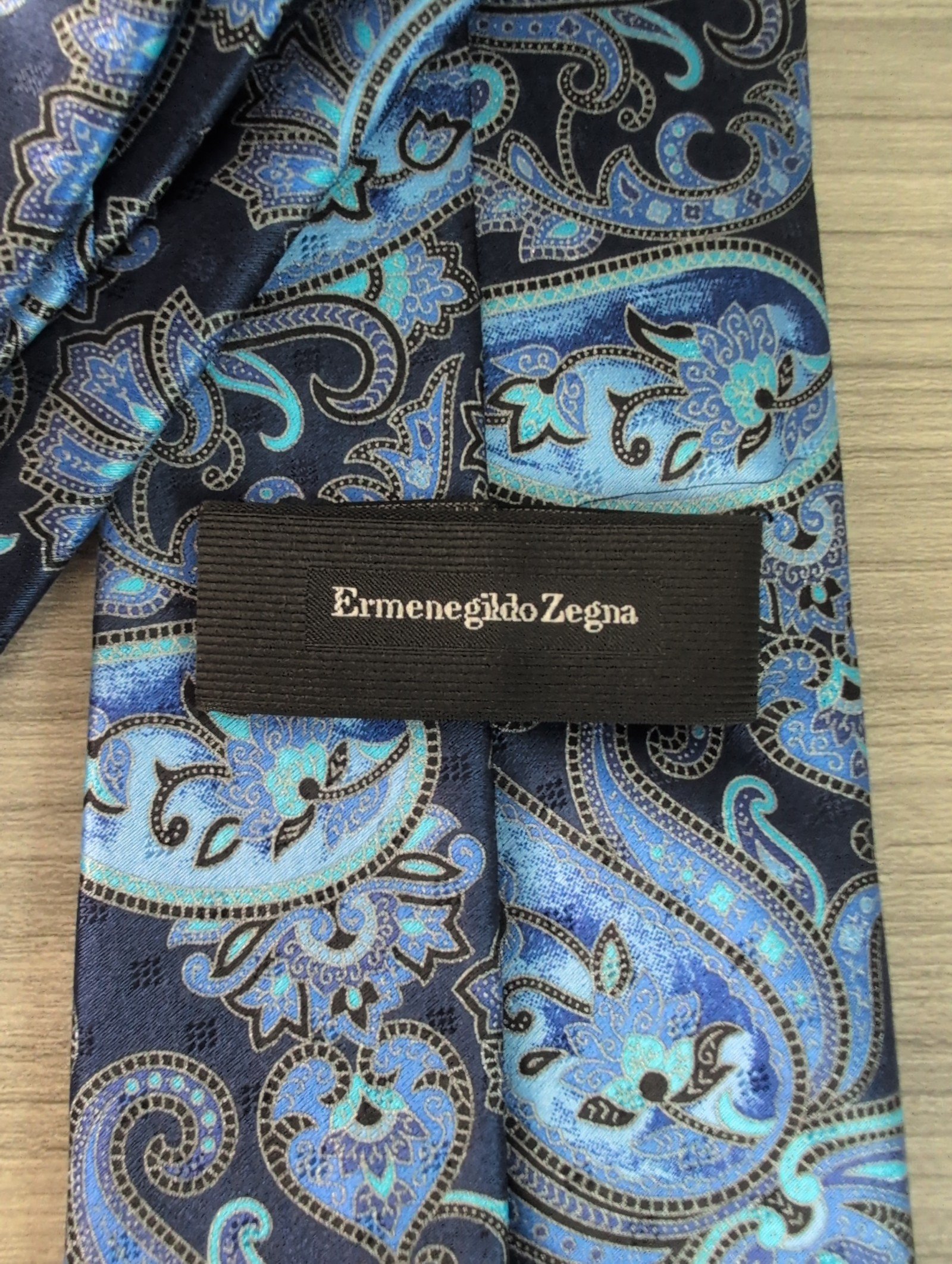 ZEGNA blue paisley tie