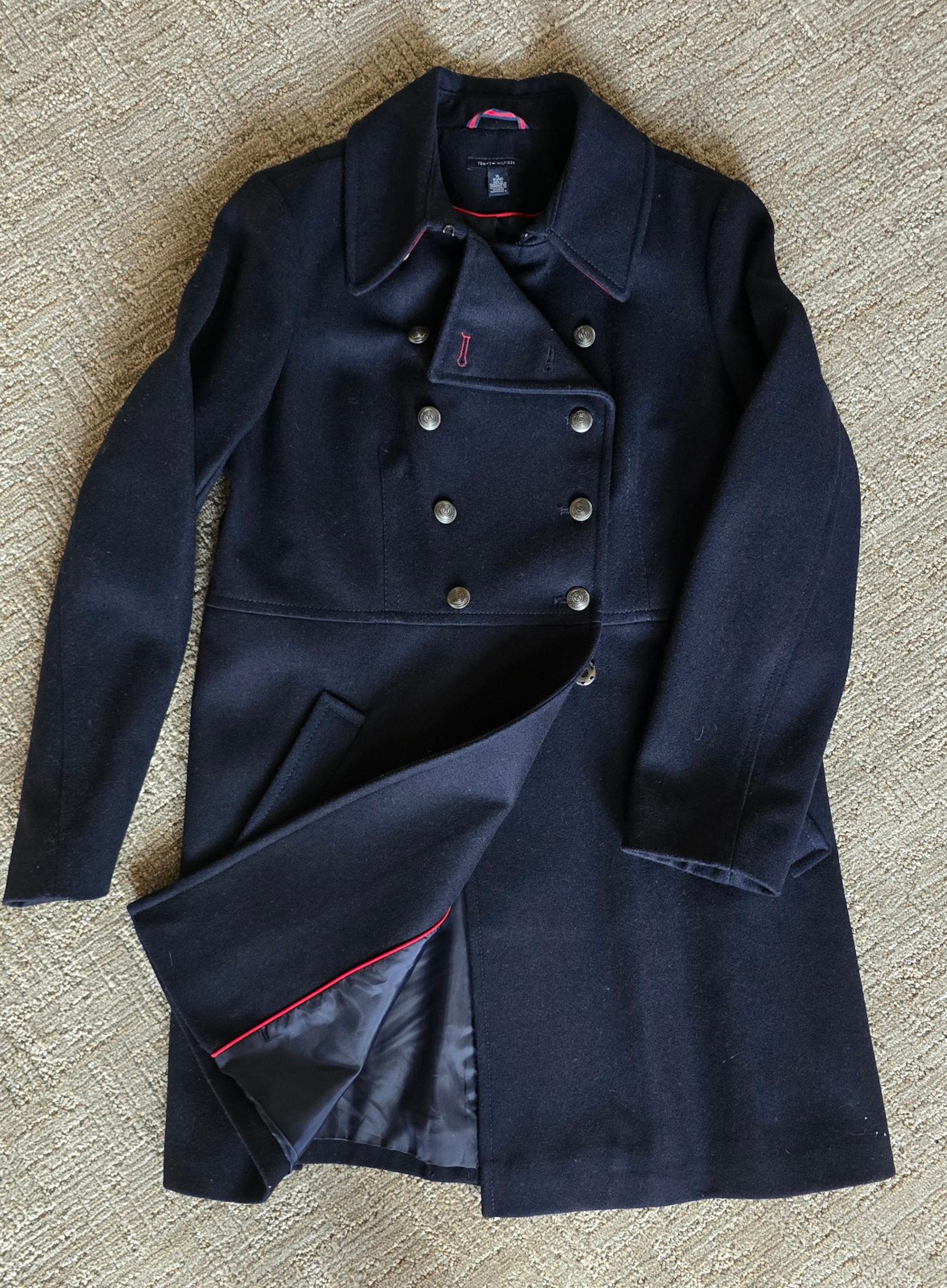 NWOT Tommy Hilfiger Women's Wool Blend Peacoat Navy SZ XL