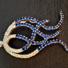 Pendant Blue and Colorless Rhinestones , 925 China