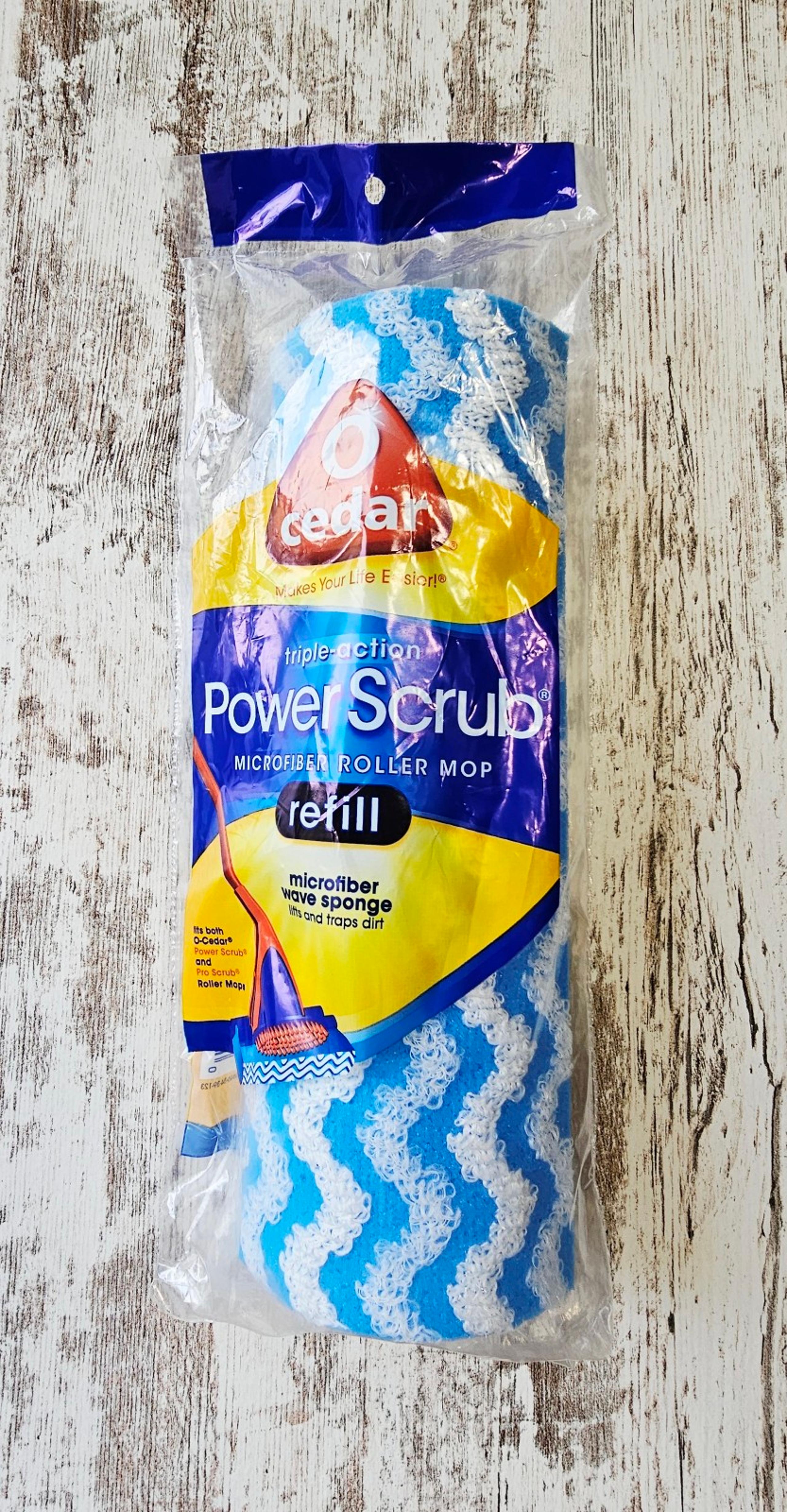 O-Cedar Triple Action POWER SCRUB Refill Wave Sponge 10" Roller Mop Head NEW