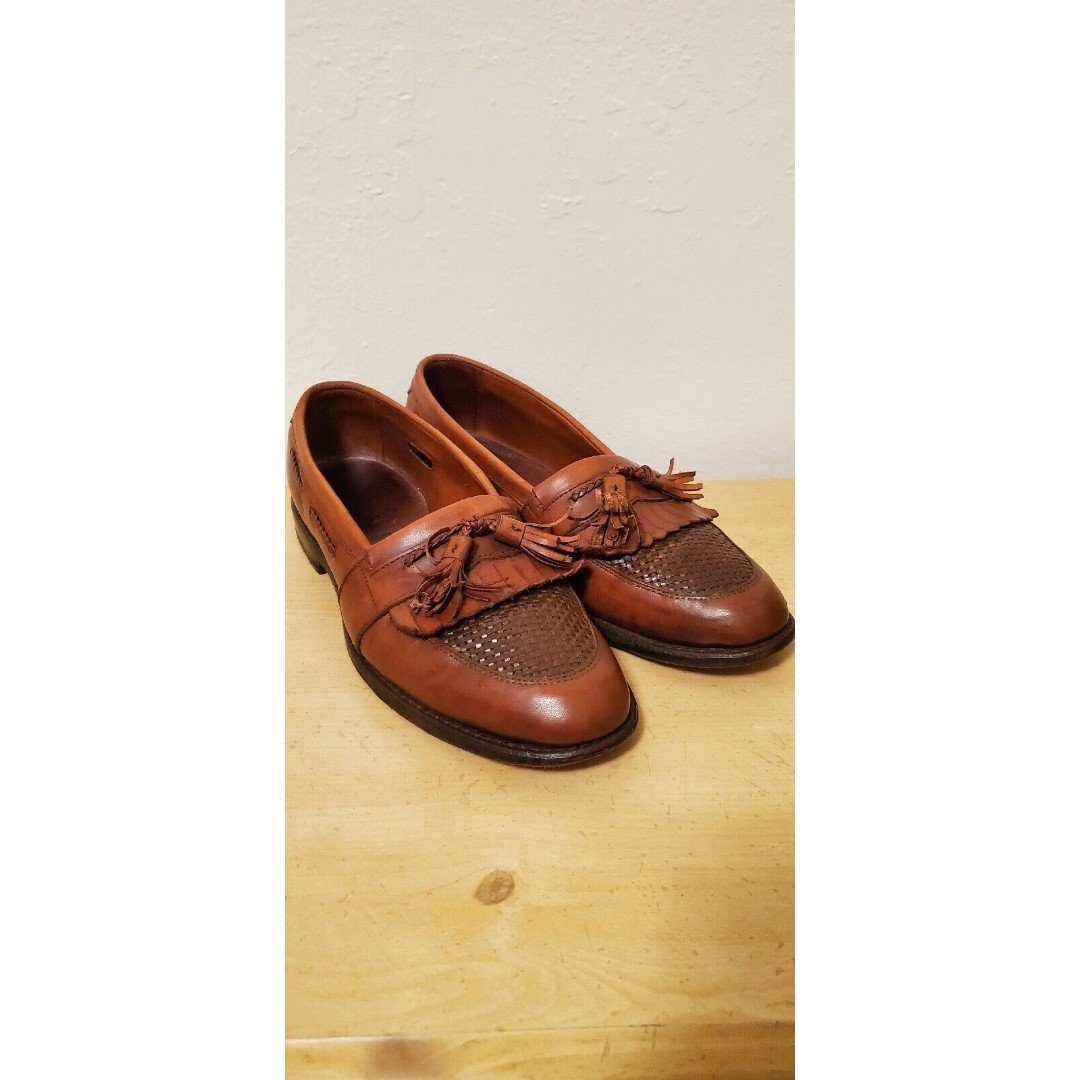 Allen Edmonds Shoes Men Cody Brown 9.5D Leather 1849 Tassles Slip-on Loafers