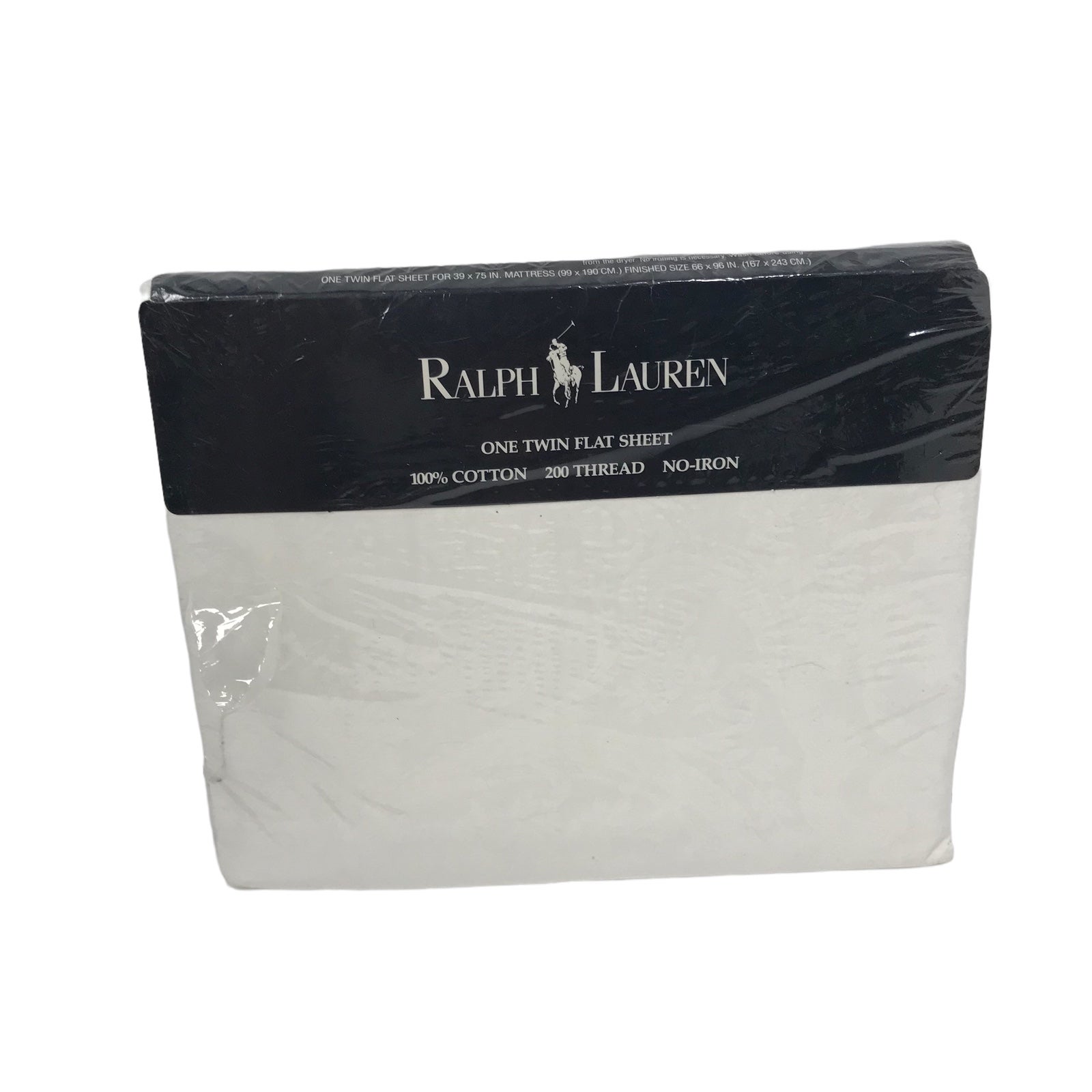 Vintage Ralph Lauren Avery White One Twin Flat Bed Sheet 100%Cotton Bedding