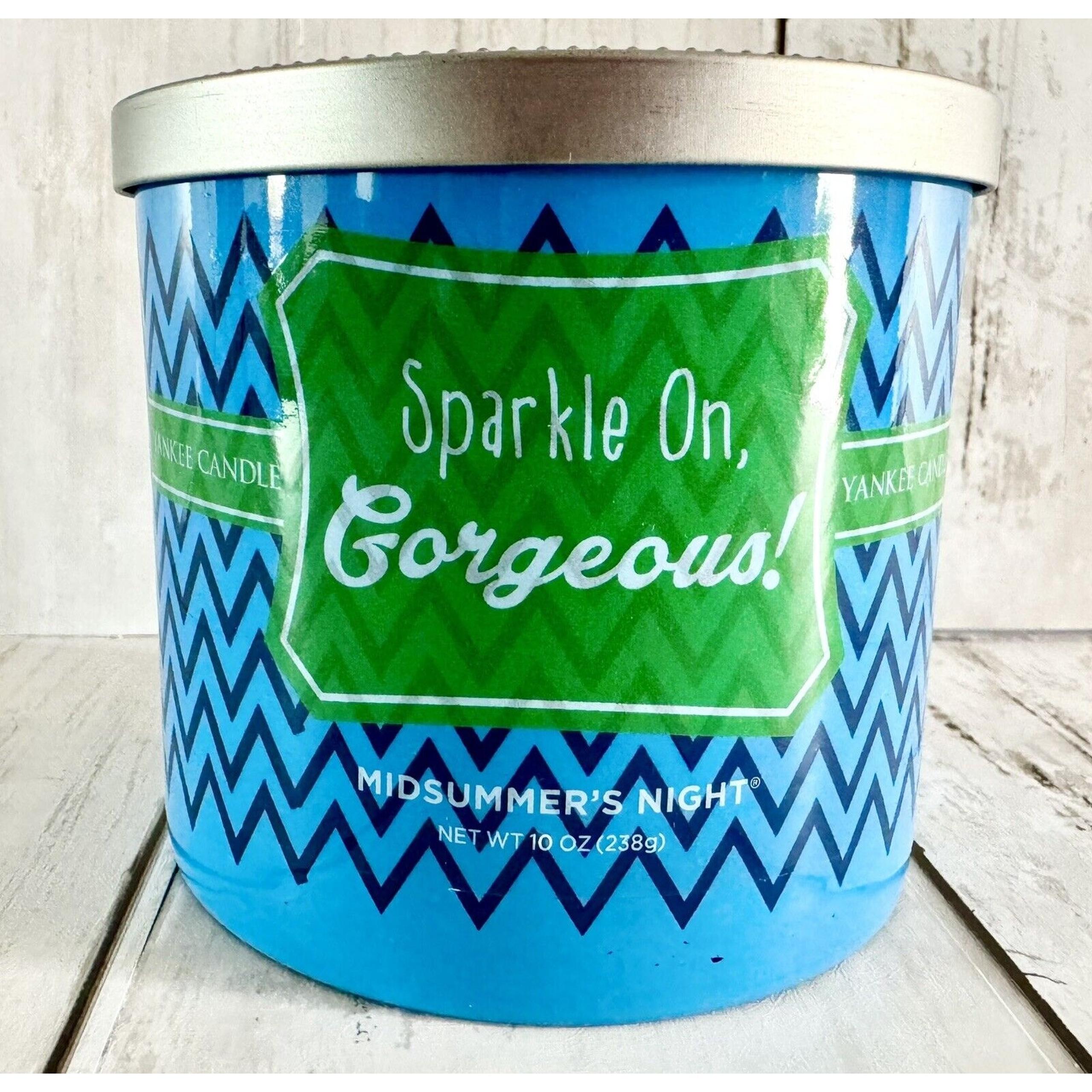 NEW Yankee Candle MIDSUMMERS NIGHT Sparkle on Gorgeous 10 oz ~ Double Wick