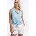 NWT Tommy Bahama Gingham Way Glass Bead Blue White Sleeveless Camp Shirt XL