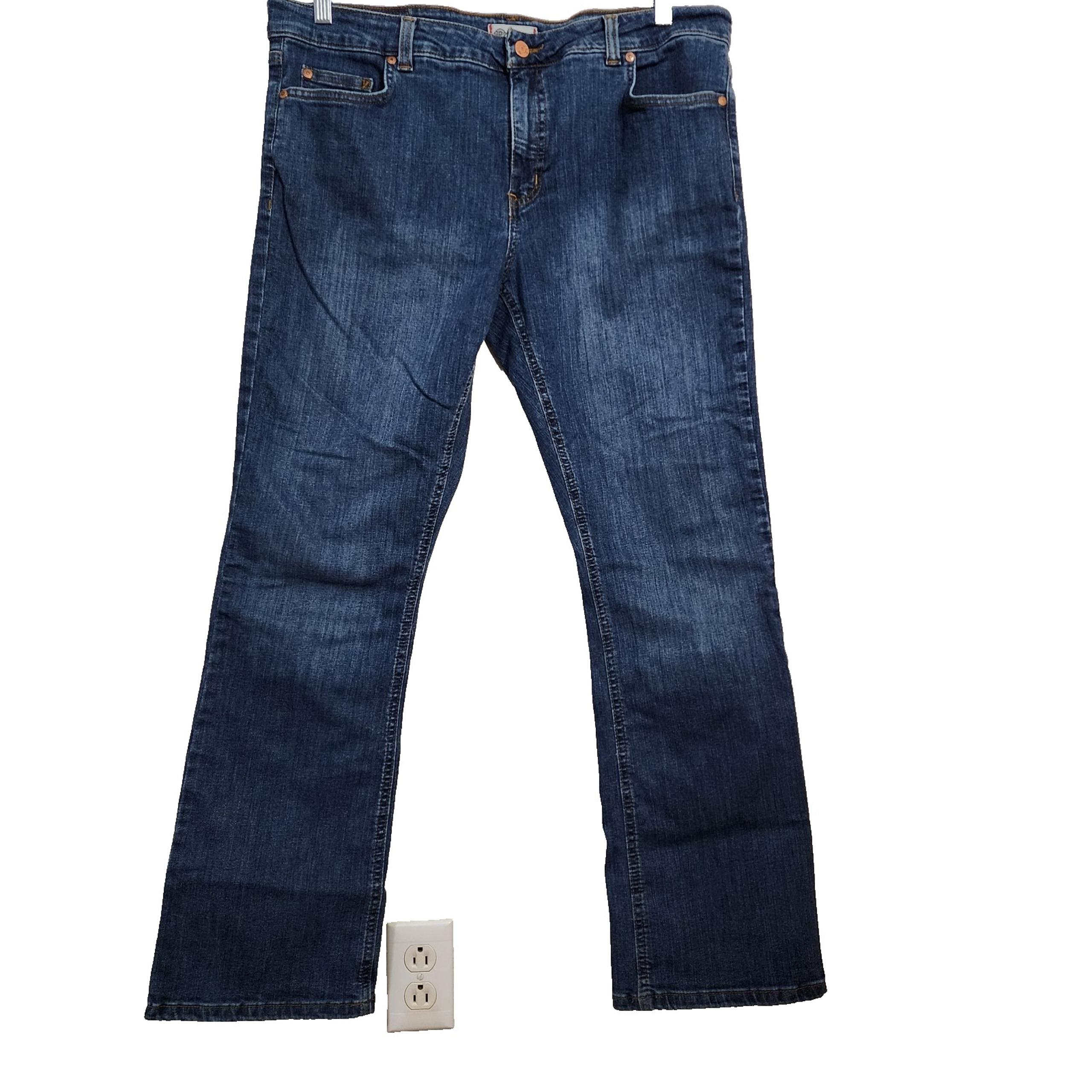 Dickie's Women's Perfect Shape Bootcut Jeans Size 14 Stonewashed Indigo Blue