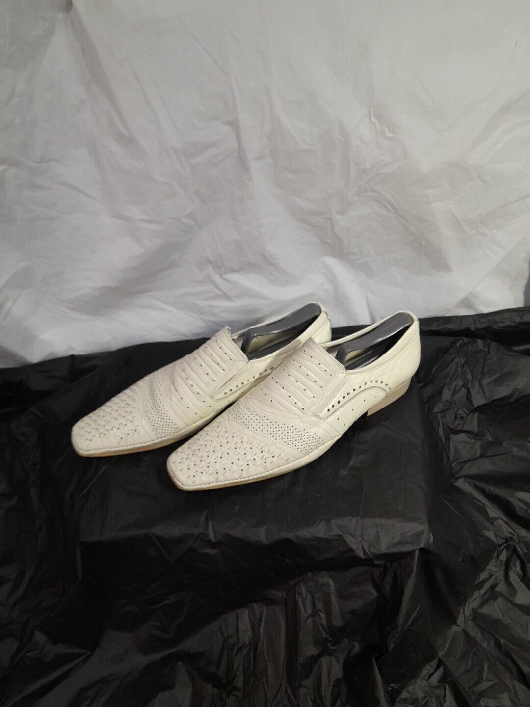 Mens Leather Dress Shoes, Cream, Handmade Lido Marinozzi Loafer Sz 8.5/ 41