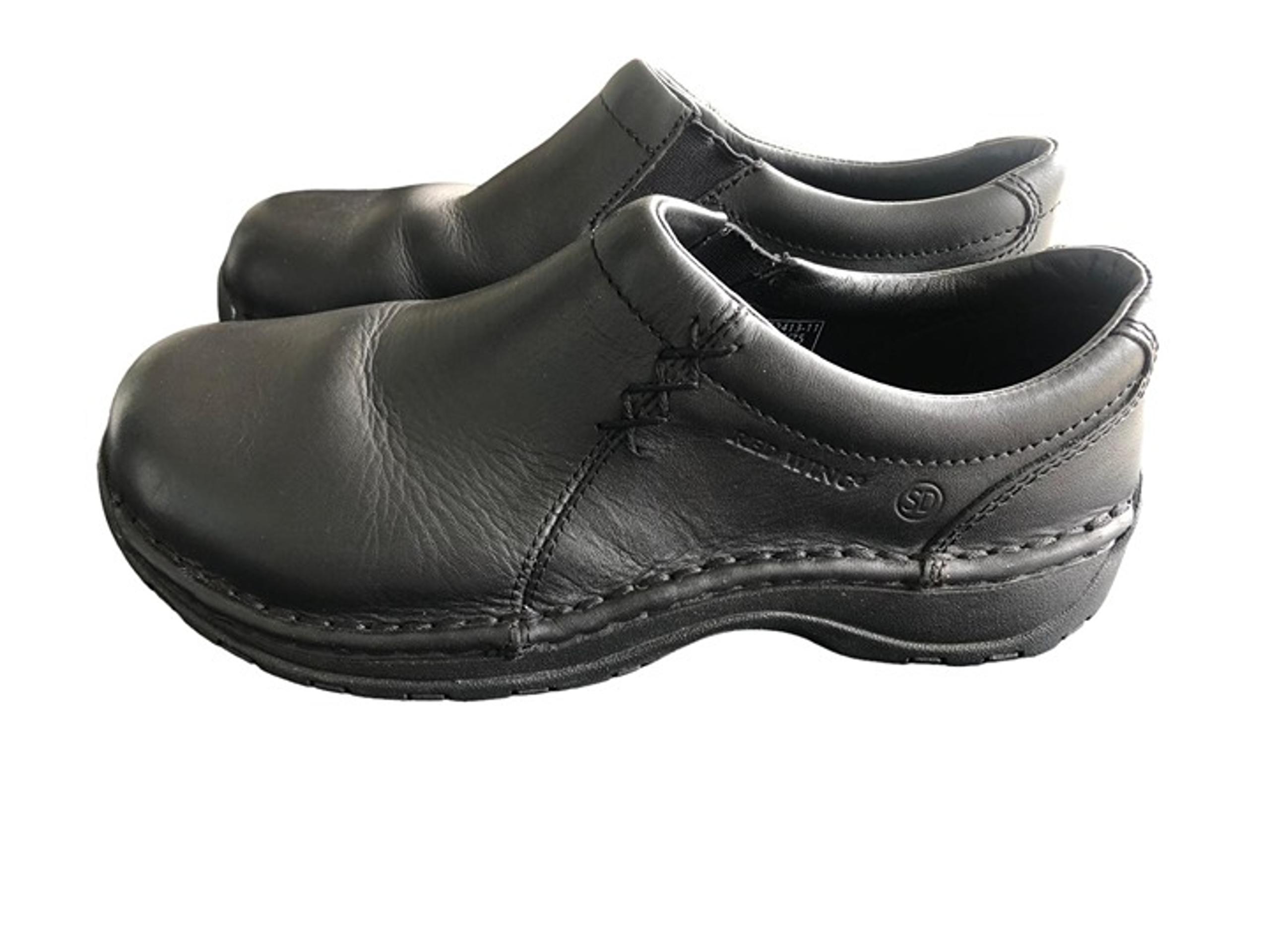 RED WING SHOES Womens  Safety Aluminum Toe Black Leather Slip on Shoes Size 7