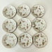 (9) Hutschenreuther Selb Bavaria Germany Dessert Plate 6 1/4” White w/ Gold Trim