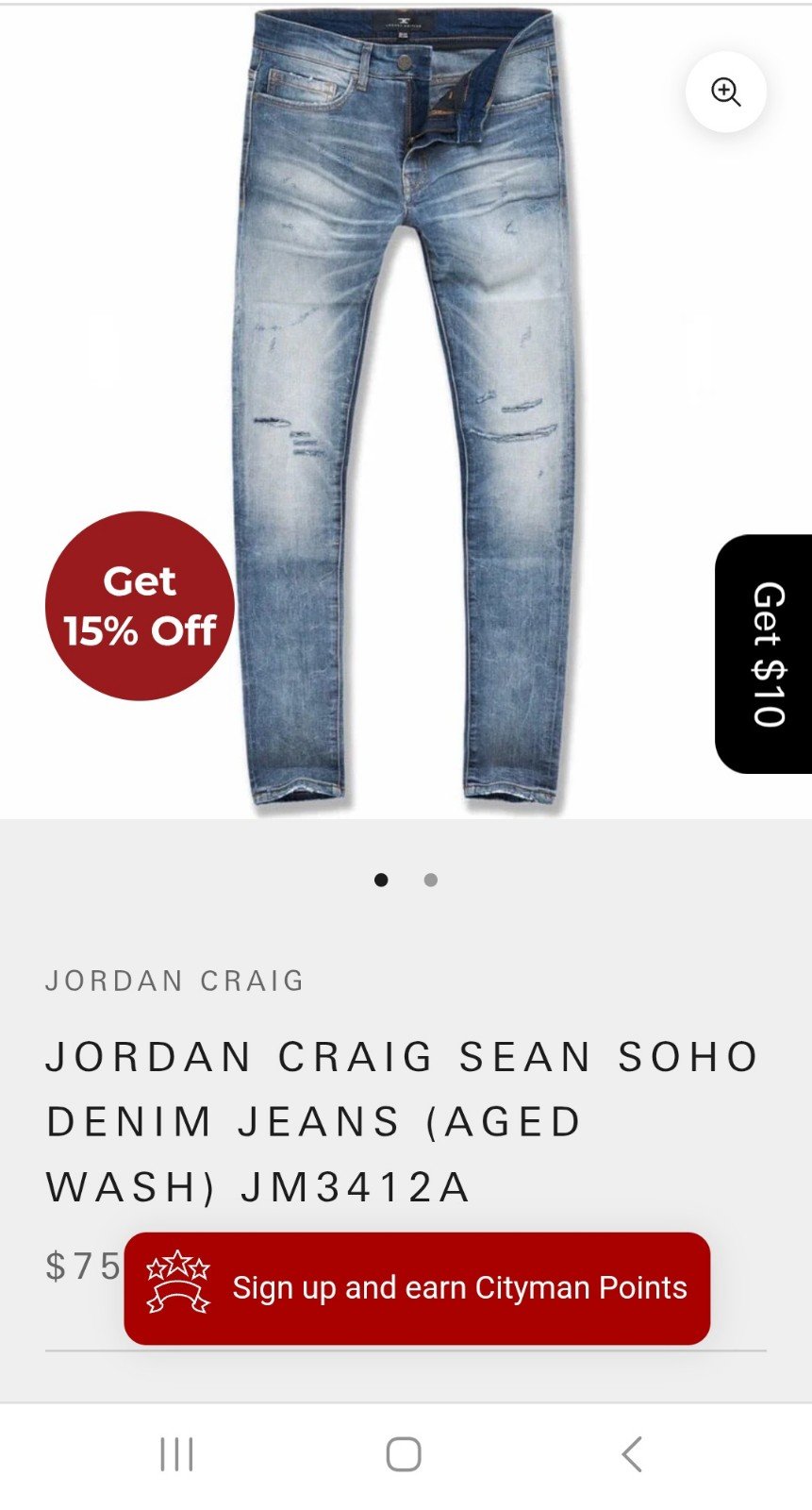 Jordan Craig Sean Soho Denim Jeans (Aged Wash) JM3412A. 38x32