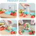 Multifunctional Strawberry Slicer with Cleaning Brush Kitchen Gadget Blue