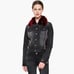 Desigual Gabrielle Dark Denim Coat Black Floral Jean Jacket size 42