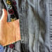 Desigual Gabrielle Dark Denim Coat Black Floral Jean Jacket size 42