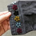 Desigual Gabrielle Dark Denim Coat Black Floral Jean Jacket size 42