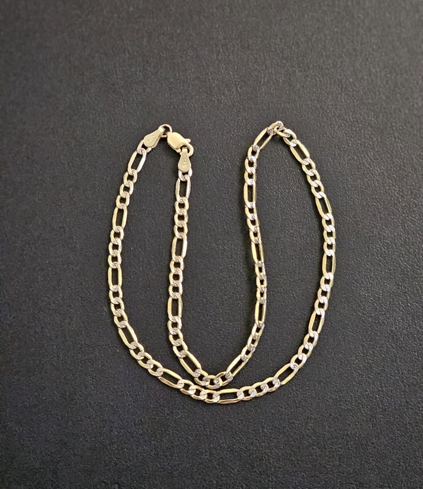 14k gold two tone anklet 10 inch