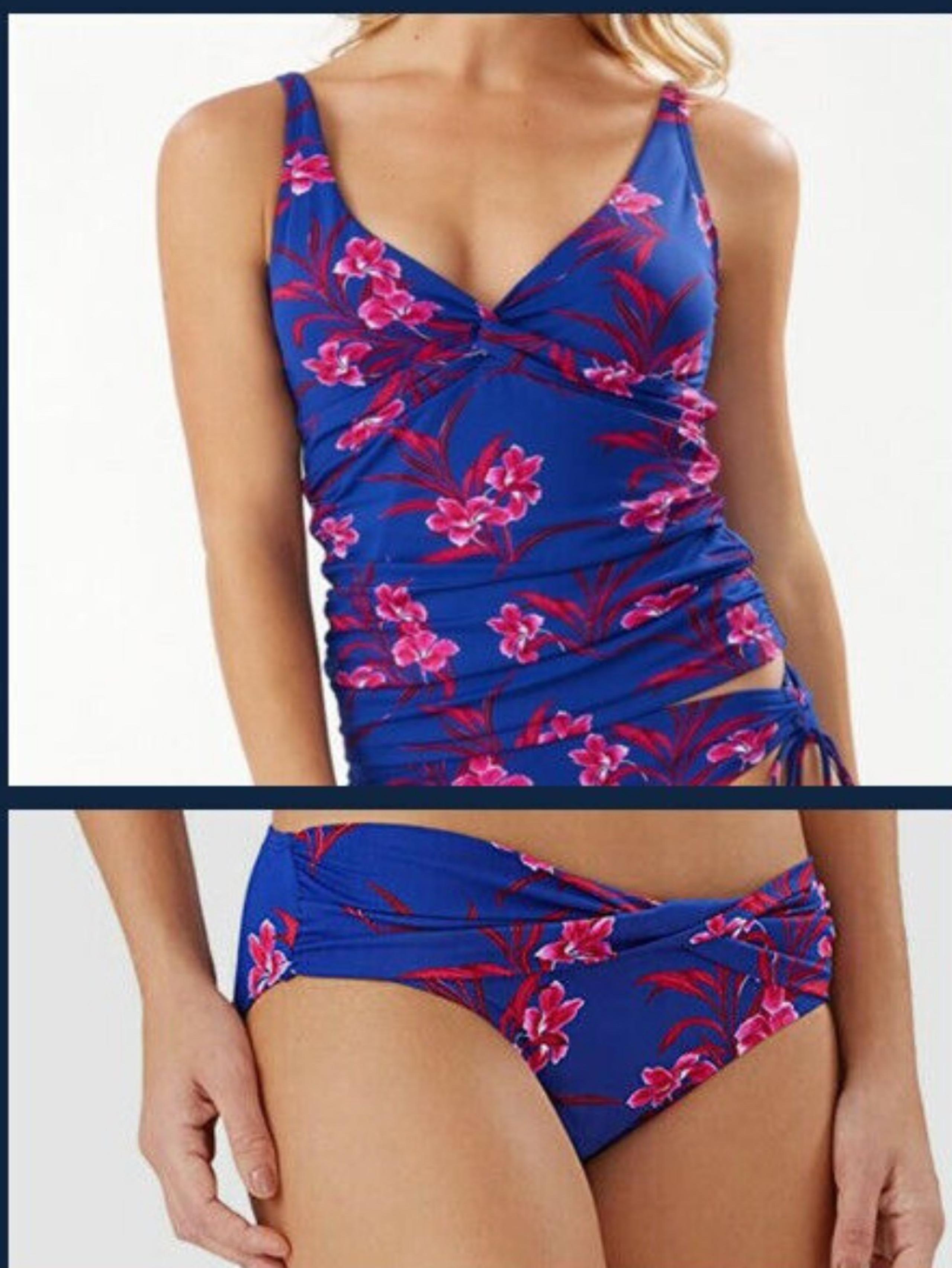 Tommy Bahama Oasis Blossoms Underwire Tankini Top & Twist Bikini Bottom XL