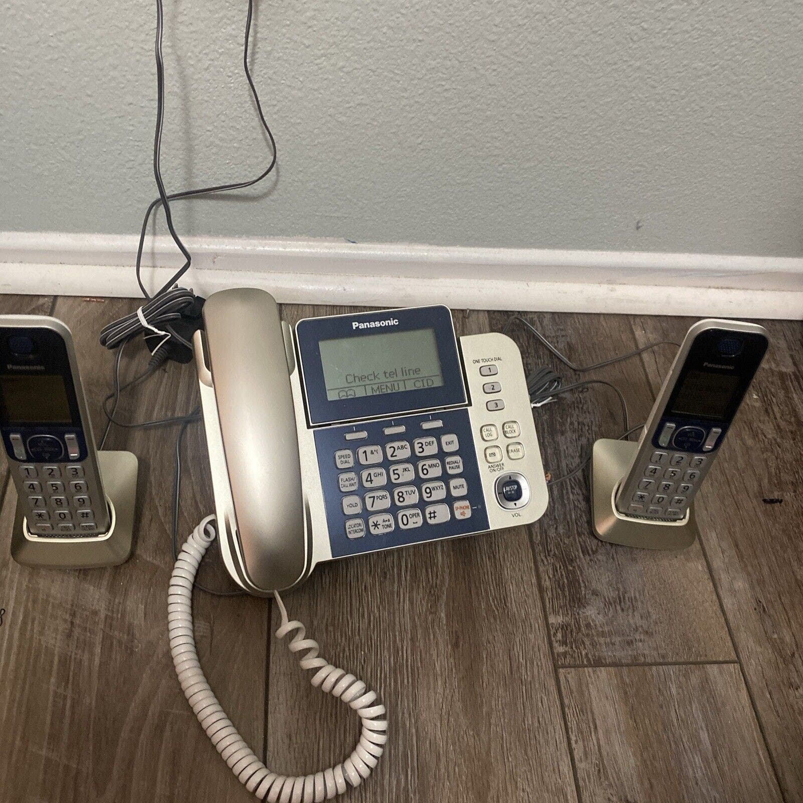 Panasonic Phone System with 2 Cordless Handsets Model KX-TGF350