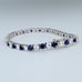 Mens 14K White Gold 2ct Blue Sapphire Gemstone Diamond Tennis Bracelet 6.5 2 ct