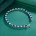 Mens 14K White Gold 2ct Blue Sapphire Gemstone Diamond Tennis Bracelet 6.5 2 ct