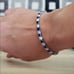 Mens 14K White Gold 2ct Blue Sapphire Gemstone Diamond Tennis Bracelet 6.5 2 ct