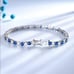 Mens 14K White Gold 2ct Blue Sapphire Gemstone Diamond Tennis Bracelet 6.5 2 ct