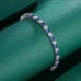 Mens 14K White Gold 2ct Blue Sapphire Gemstone Diamond Tennis Bracelet 6.5 2 ct