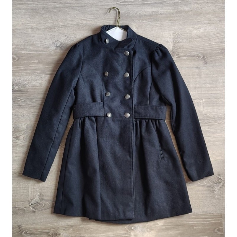 Beverly Hills Polo Club Navy Blue Button Up Short Pea Coat Women's SZ M *Read