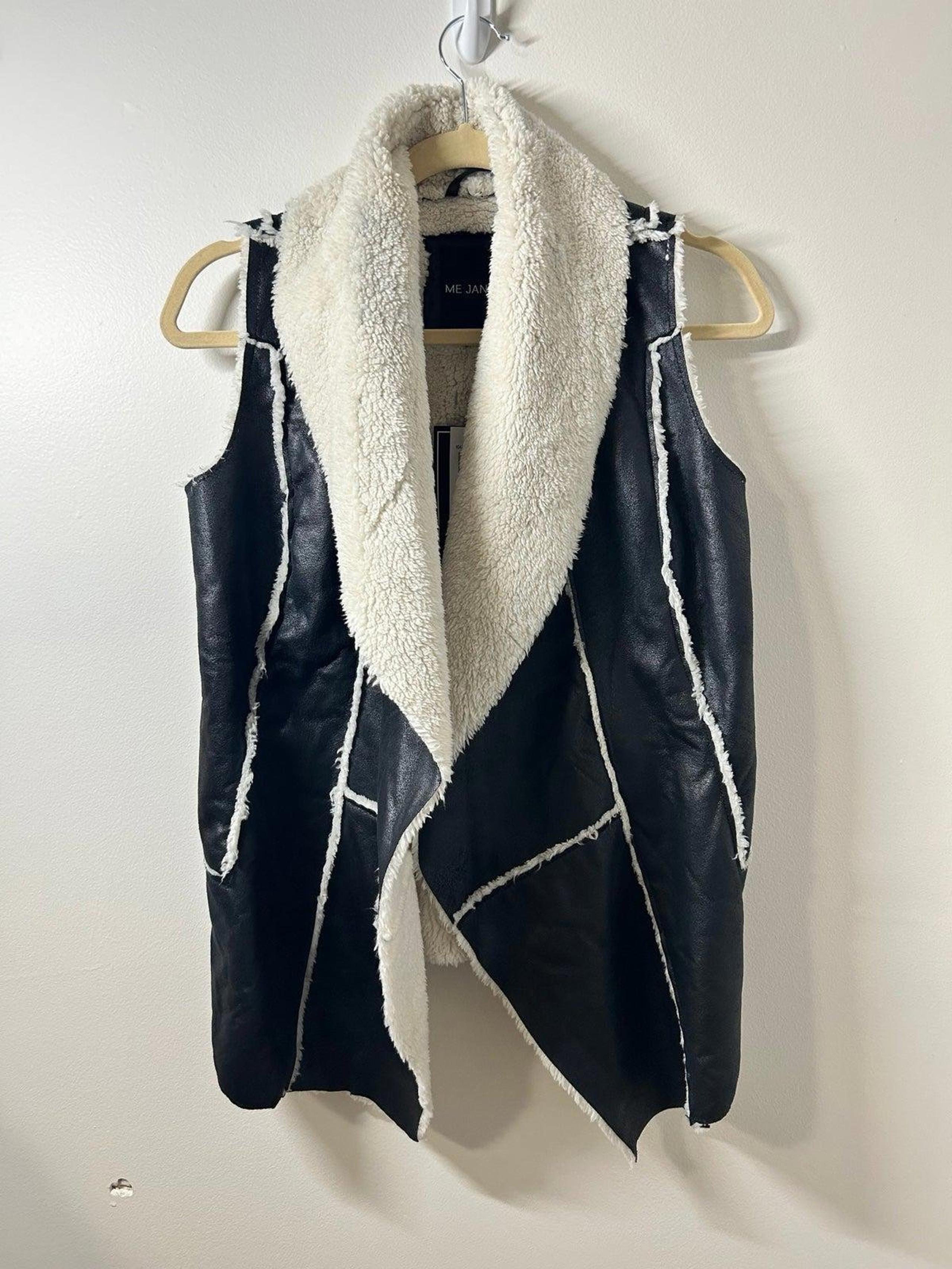 Women Me Jane Black Vest with Faux Fur lining Size S