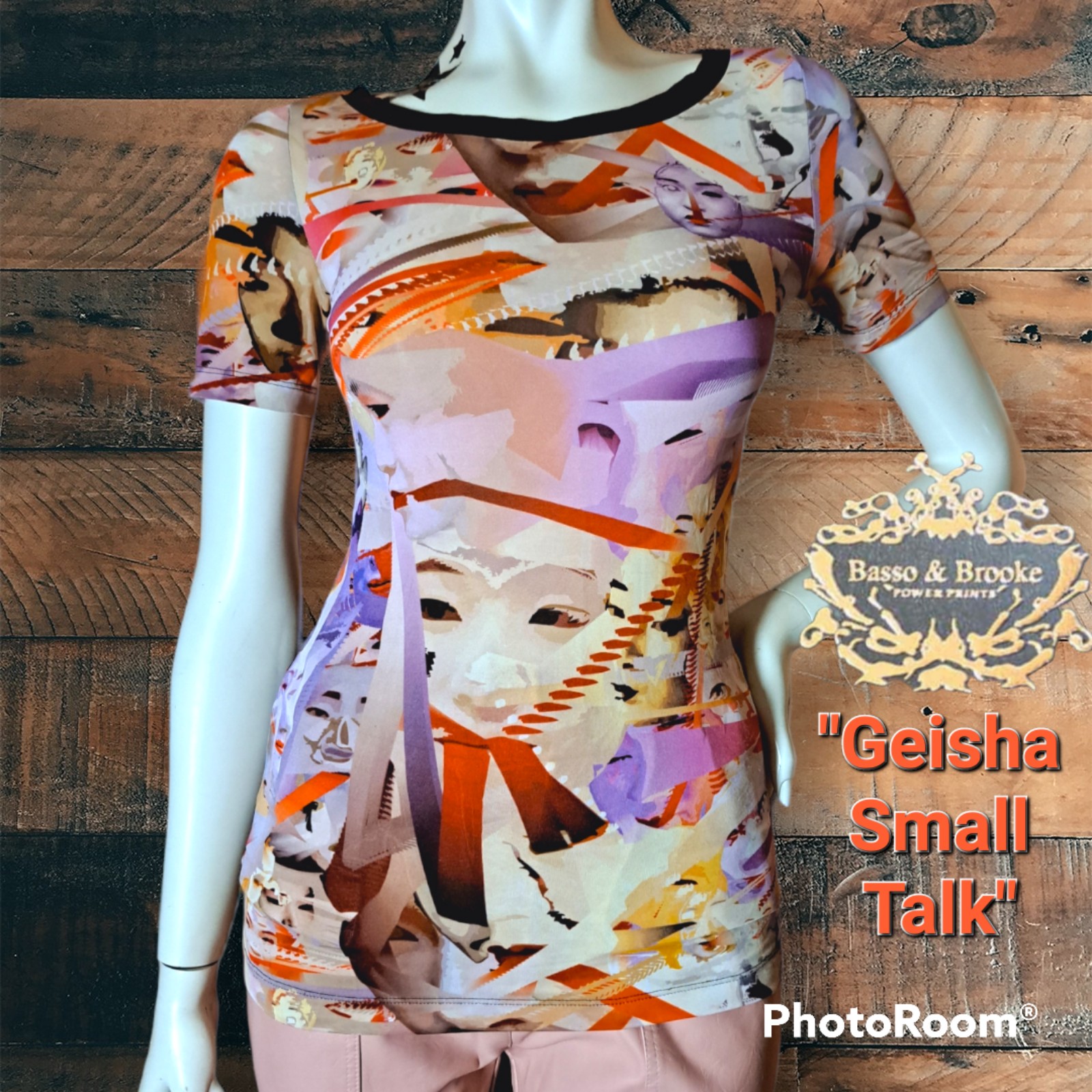 RARE BASSO & BROOKE Art Fashion Pioneers Top Geisha Small Talk Collection Med