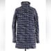 J. Crew Navy Blue & White Tweed Wool Blend Mid Length Coat Size 00