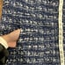 J. Crew Navy Blue & White Tweed Wool Blend Mid Length Coat Size 00
