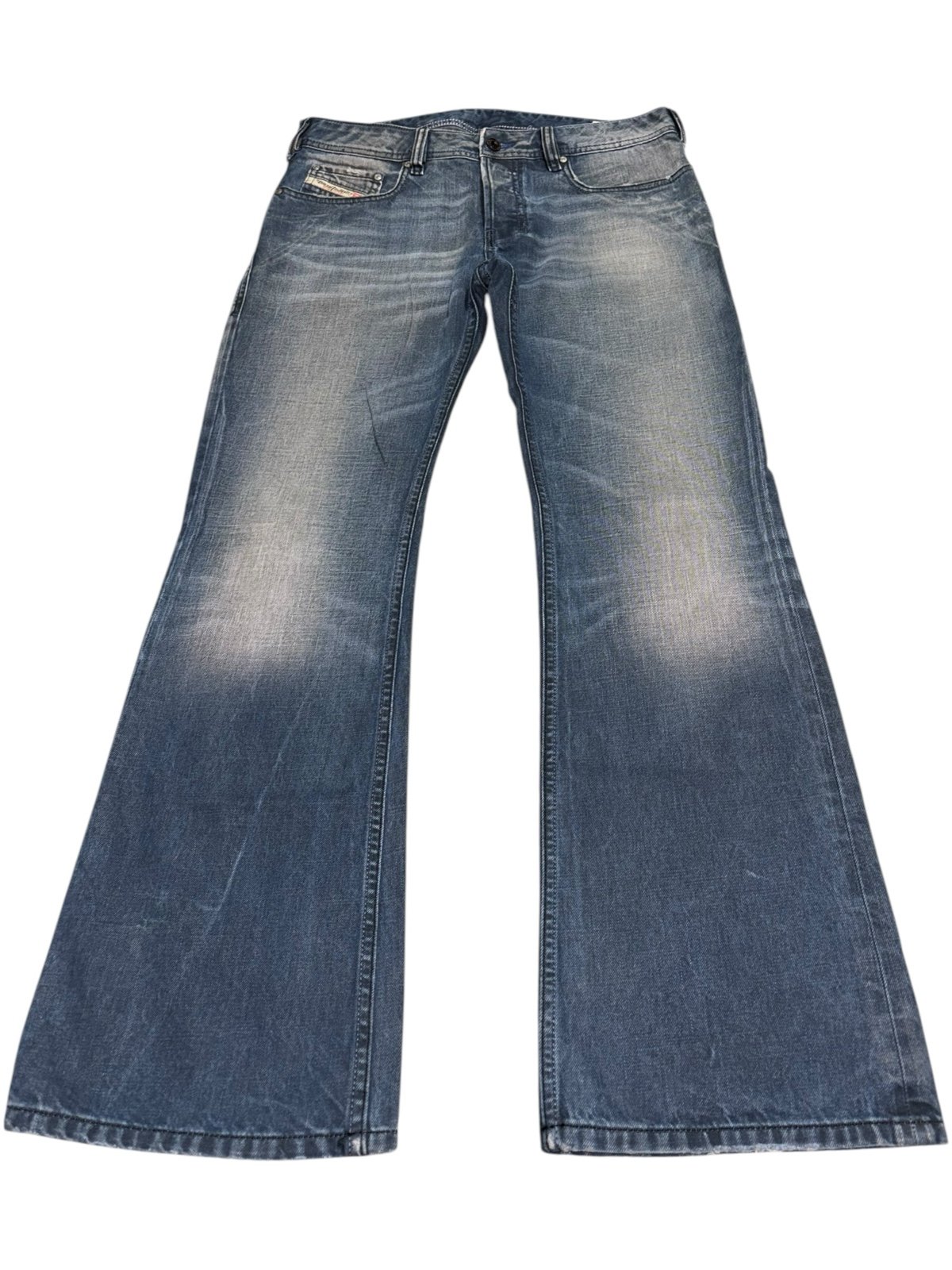 Vintage Diesel Zathan 008ZT Wash Bootcut Flare Jeans Blue Denim Embroidery logo
