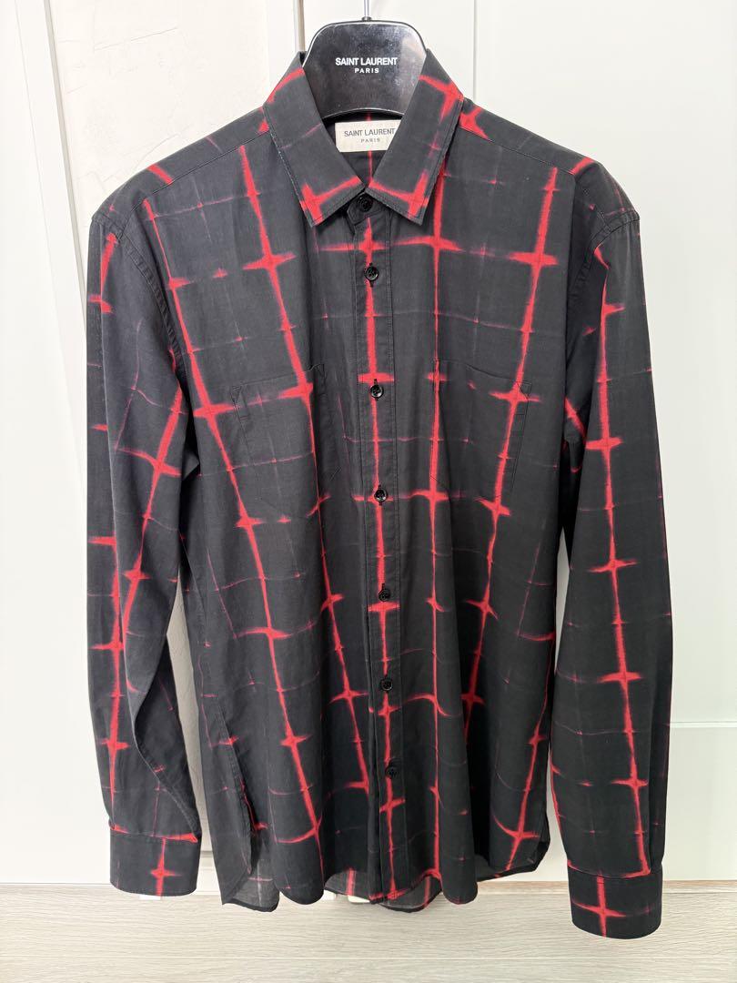 SAINT LAURENT Checked Long Sleeve Shirt